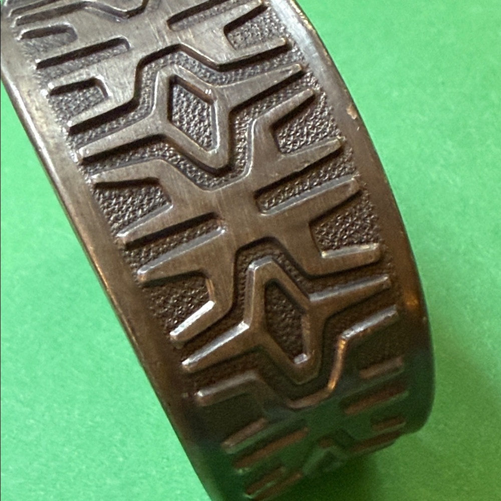 BM Brodrene Mylius Pewter Cuff Bracelet Norway Unisex Abstract Mid Century